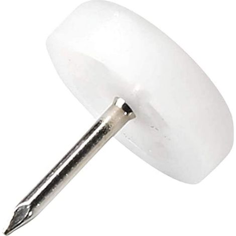32 x Patins glisseurs en Plastique avec Clou/Blancs/Ø 18 mm/Rond/Pieds glisseurs en Plastique à Clou pour Meubles