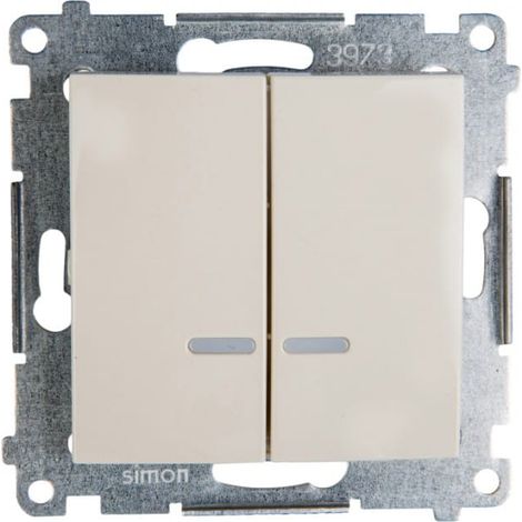 Interruttore a candelabro illuminato Simon 54, connettori rapidi, color crema DW5BL.01/41