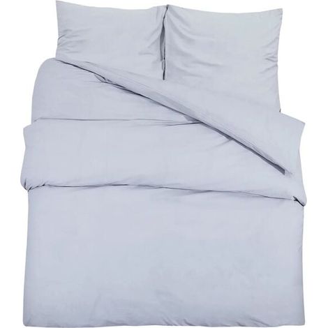 Housse de couette en coton gris 140x200 cm (1/5)