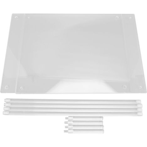 Side Table Acrylic 2 Tier Simple Lightweight Modern Bedside Table for Living Room Bedroom (1/5)