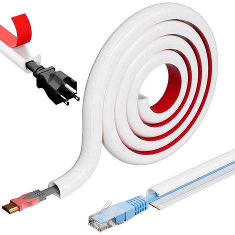Flache, selbstklebende Bodenkabelhülse, flexible Abdeckung für Decken- und Stehlampen, PVC-Kabeldose, Kabelmanagement K15 (1/4)
