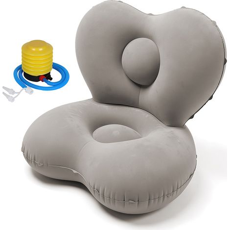 Fauteuil Gonflable Cœur 82 x 88 x 80 cm, Canapé 1 Place en PVC Floqué avec Pompe, Chaise Lounge Maison Extérieur (1/5)