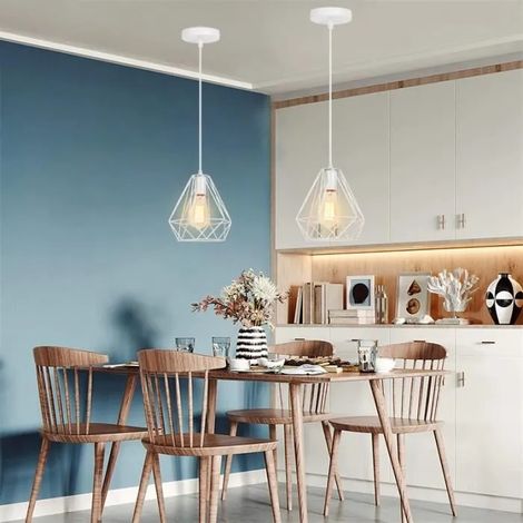 Yowei 2pcs Suspension Luminaire Rétro Lustre Plafonnier Vintage Industriel Lampe Abat-jour Design Cage Métal pour Salon Chambre (1/4)