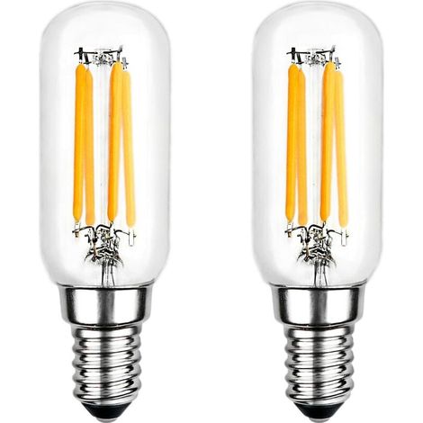 Bombilla LED T25 E14 de 4 W, blanco cálido, 2700 K, 400 LM, filamento tubular para campana extractora, no regulable, paquete de 2 (1/4)