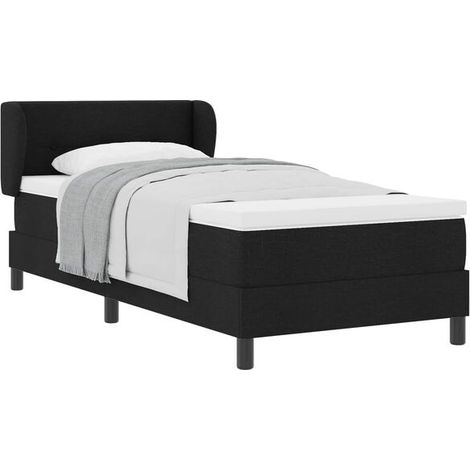 Matelas à ressorts avec sommier noir, dimensions 80 x 200 cm, revêtement en tissu. (1/5)