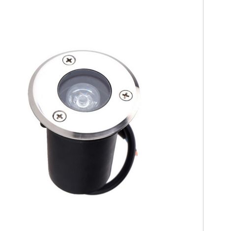 Spot encastré à LED pour l'extérieur Lampe ronde pour terrasse, 65mm large 1W ouverture 60 Lumière blanc chaud 3000K pour chemin de jardin, patio, garage Une seule pièce (1/3)