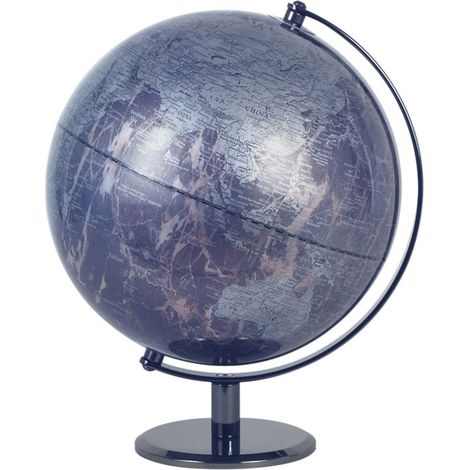 Décoration Globe Terrestre Noir et gris