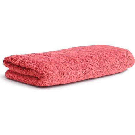 Drap de Douche 100% Coton, Corail, 80 x 150 cm (1/5)