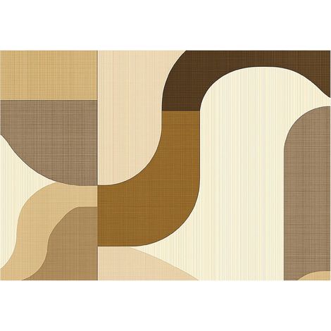Papier peint panoramique abstrait beige boho intissé 200x140 cm mural salon chambre déco murale (1/5)