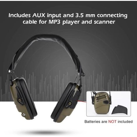Sport Amplification sonore Prise de vue électronique Casque anti-bruit Chasse Casque anti-bruit ArmyGreen-KOE (1/3)