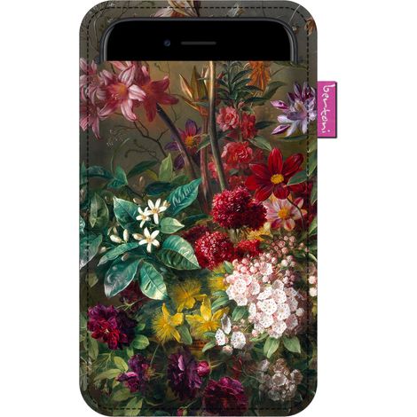 Funda XXL para smartphone, estampado Bouquet - Antracita, fieltro ecológico, lavable a 40 °C - Protección para teléfono, iPhone 12 Pro Max, Samsung Galaxy S21 Ultra, Huawei Mate 40 Pro, Bertoni (1/5)