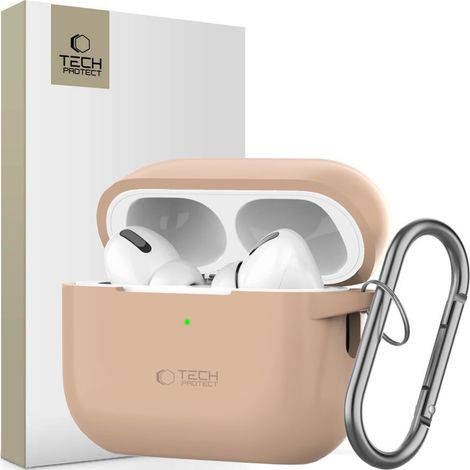 Crochet en silicone TECH-PROTECT pour AirPods Pro 1/2 Café Latte (1/5)
