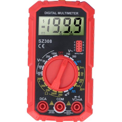 Multimetro digitale a 4000 conteggi con rilevamento NCV, tester di tensione AC/DC portatile, ohmmetro, voltmetro e amperometro per casa, auto e industria. (1/5)