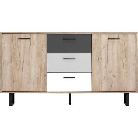 Buffet 160 x 86 h cm chêne clair et gris - Chioggia (1/5)
