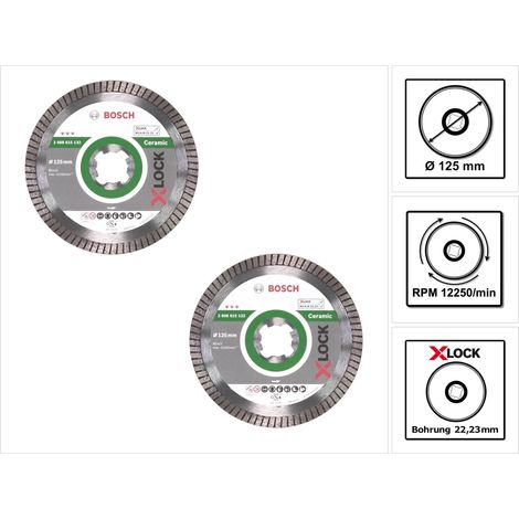 Dischi da taglio diamantati Bosch X-LOCK 125 x 22,23 mm Best for Ceramic ( 2x 2608615132 ) (1/5)