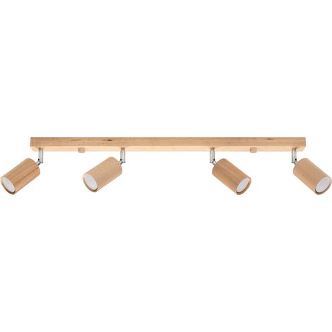 Lámpara de techo Berg 4 de madera natural (1/2)