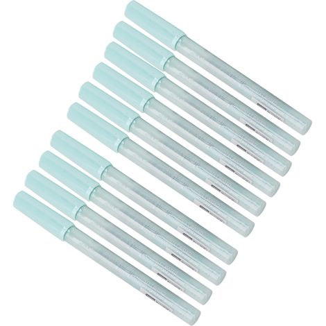 Lot de 10 marqueurs acryliques 1100M, pointe fine de 1,0 mm, non toxiques, adaptés à la peinture sur roche, pierre, céramique, verre, bois, toile, vert clair. (1/5)