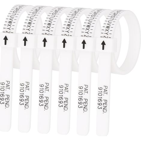 Lot de 6 jauges de précision pour les doigts, outil de mesure standard pour la fabrication de bagues et autres bijoux (Hong Kong). (1/5)