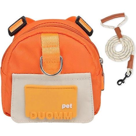 Verstellbarer Welpenrucksack mit D-Ring, für kleine und mittelgroße Hunde, orange - Größe M
