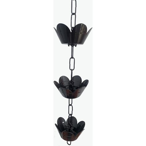 Chaîne de Pluie décorative en Aluminium,Chaîne de Pluie en Forme de Coupe de Fleurs,à Accrocher sur Balcons,Tuyau de Descente de Rechange 1m