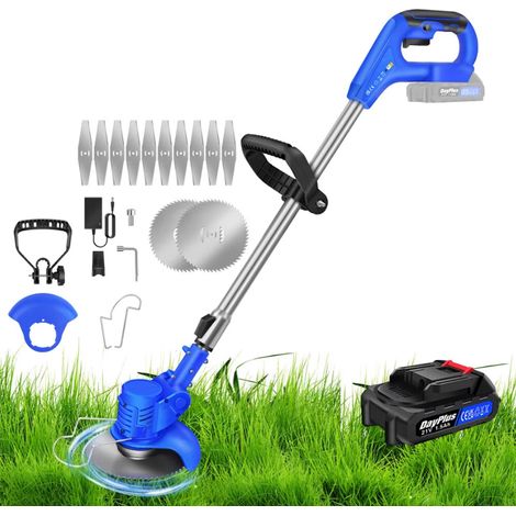 Tagliaerba Elettrico a Batteria da 1500W  Attrezzo da Giardino Pieghevole e Regolabile con 1 Batteria per Taglio, Rifinitura, ecc.