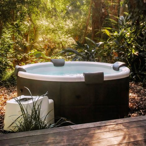 SPA Denver + 8 filtres SPA Spa rigide 6 places 180cm rond hydromassage 4 coussins bâche + housse + 8 filtres