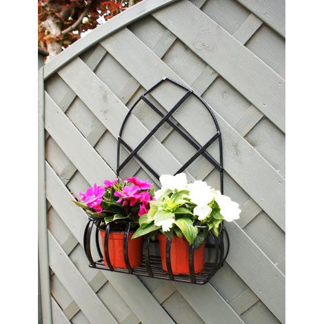 Gothic Wall Planter - Solid Steel - L19.1 x W35.6 x H53.3 cm - Black