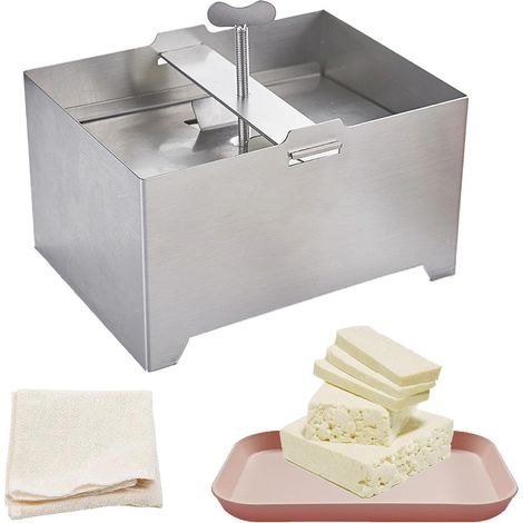 Aisny Presse à Tofu, Matériaux de Presse à Tofu en Acier Inoxydable dans Un Kit de Fabrication de Tofu de Qualité Alimentaire avec Plaque et Gaze pour Cuisine Fabrication de Tofu, 16 x 12 x 9 cm (1/5)