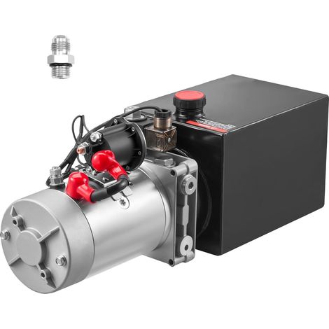 Vérin hydraulique 6L, Pompe monobloc 12V pour benne, Pression max 22 MPa, Débit 3,4 L/min, Réservoir métal, Levage remorque (1/5)