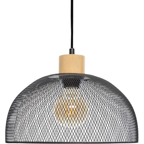 Suspension en métal coloris Noir - D. 30 x H. 22,5 cm -PEGANE- (1/4)