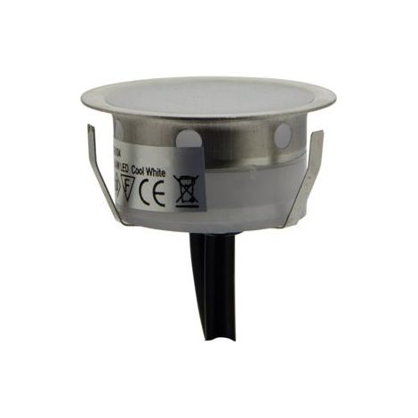 Barcelona Led – Kit de 6 spots LED encastrables sol IP67 – Ø40x20mm – 0,4W 12V-DC – Câbles inclus – Éclairage extérieur et intérieur (1/5)