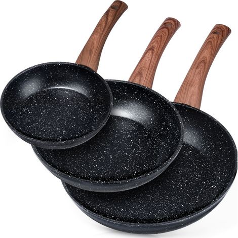 Juego de sartenes de granito BLACK&WOOD de 16 / 20 / 24 cm, 3 piezas. (1/5)