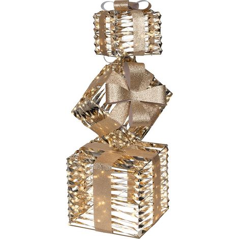 Luz led decorativa exterior con forma de cajas regalo