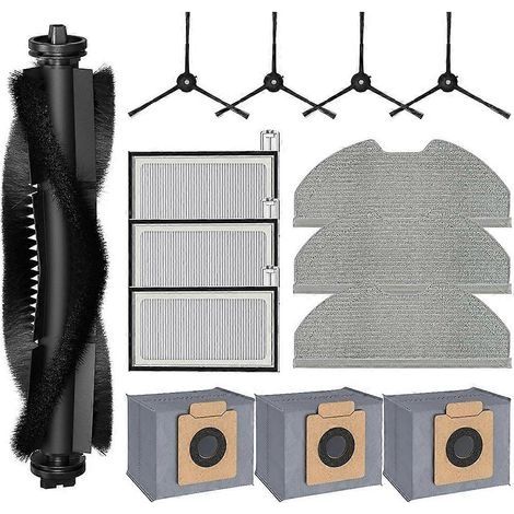 Pour aspirateur robot Eufy X8 Pro : accessoires X8 Pro, brosse latérale principale, filtre HEPA, lingette de nettoyage et sacs à poussière. (1/5)
