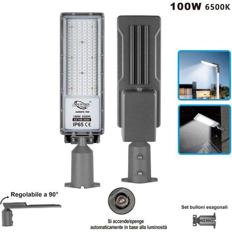 LAMPADAIRE LED SPOT 6500K LUMIÈRE FROIDE EXTÉRIEUR ORIENTABLE 90° LD-FX 100W (1/2)