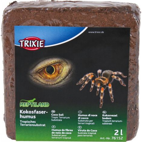 2 Litres Fibres de noix de coco compressé reptiles et amphibiens (un paquet) - Trixie