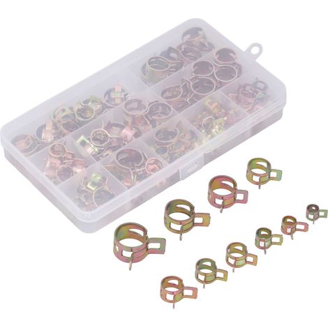 Kit de 100 colliers de serrage galvanisés à ressort pour tuyaux de 6 à 17 mm (1/5)