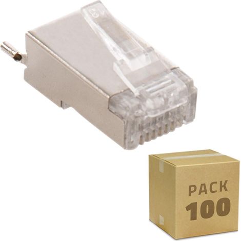 Pack 100 Unités RJ45 FTP Blindé pour Extérieur Transparent (1/5)