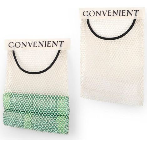 Pair Étagère Suspendue, 2 Pièces Self Adhésive Organisateur de Rangement Suspendu, Sac en Filet de Rangement sur la Porte Respirant, pour Salle de Bain, Cuisine, Chambre à Coucher (Blanc) (1/5)