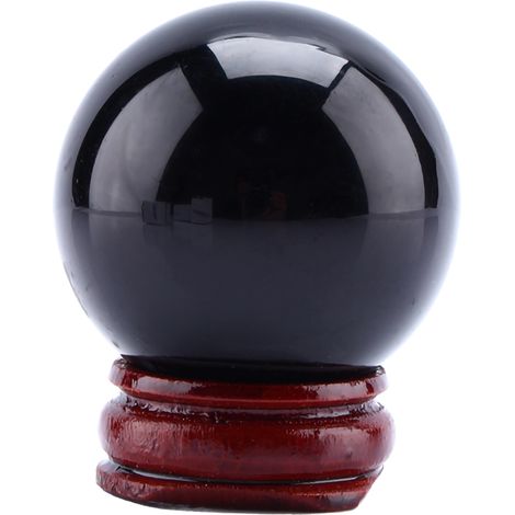 Boule de guérison en quartz noir naturel rare d'Asie, sphère en verre 40mm+support (1/5)