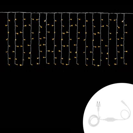 Tenda luminosa 3 metri 128 MaxiLed Reflex Professionale Bianco Caldo fisso e Bianco Freddo intermittente prolungabile altezza 80cm da esterno Wisdom (1/4)