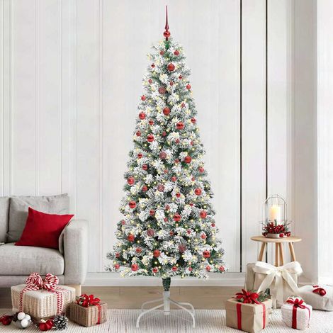 Künstlicher klappbarer Weihnachtsbaum Grün und Weiß 240 cm