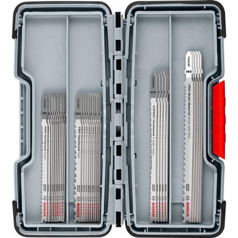 Bosch Pro Legno e Metallo - Set de 30 lame  seghetto alternativo de per costruttori de cucina, 30 pezzi (per piani di lavoro de cucina, legno duro, lunghezza 100 mm, seghetto alternativo professionale