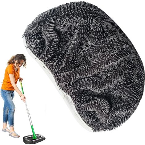 Tête de balai de rechange Spin Mop - Tissu doux et amovible - Accessoire de nettoyage lavable en machine - Recharges de serpillère pour résidence