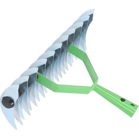 VBESTLIFE râteau de jardin Râteau à chaume en acier inoxydable, dents à pointe incurvée, râteau à gazon pour quincaillerie outils-Ywey (1/4)