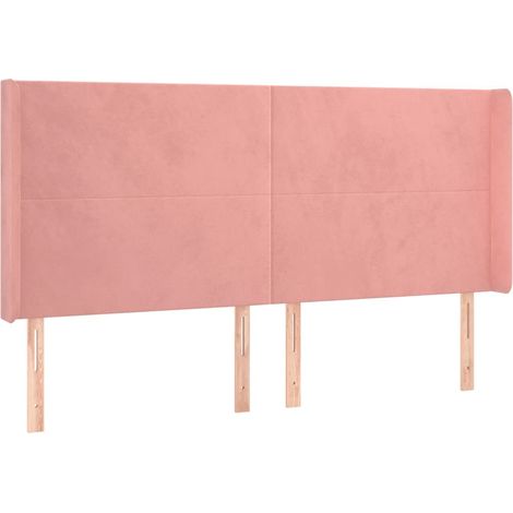 Maison Exclusive - Testiera ad Orecchio Rosa 163x16x118/128 cm in Velluto (1/5)