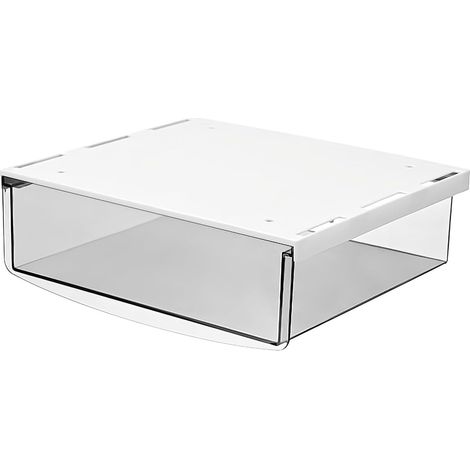 24 x 21 x 8 cm, base per cassetto a scomparsa autoadesiva, per riporre e organizzare oggetti, scrivanie, mobili, librerie, armadi, nero trasparente. (1/4)