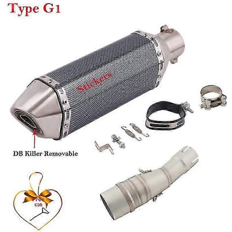 Sistema De Escape Para Motocicleta, Silenciador Modificado, Tubo De Enlace Medio De Carbono, 51mm, Para Yamaha Xmax 250, 300, Xmax250, Xmax300, 2017 -( Type G1) (1/5)