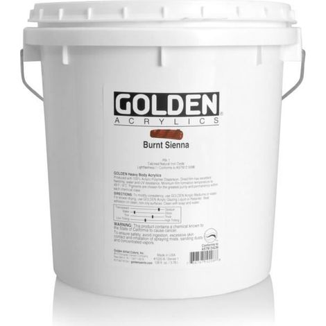 Peinture Acrylique - GOLDEN - Terre Sienne Brulée S1 - 3,78 L - Marron - Mixte