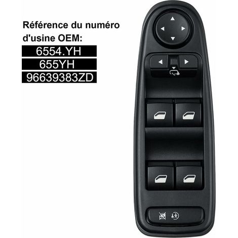 Commande Leve Vitre C4 Picasso 6554.YH Commutateur Interrupteur Bouton Lève Vitre Pour Citroen C4 Grand Picasso (1/4)